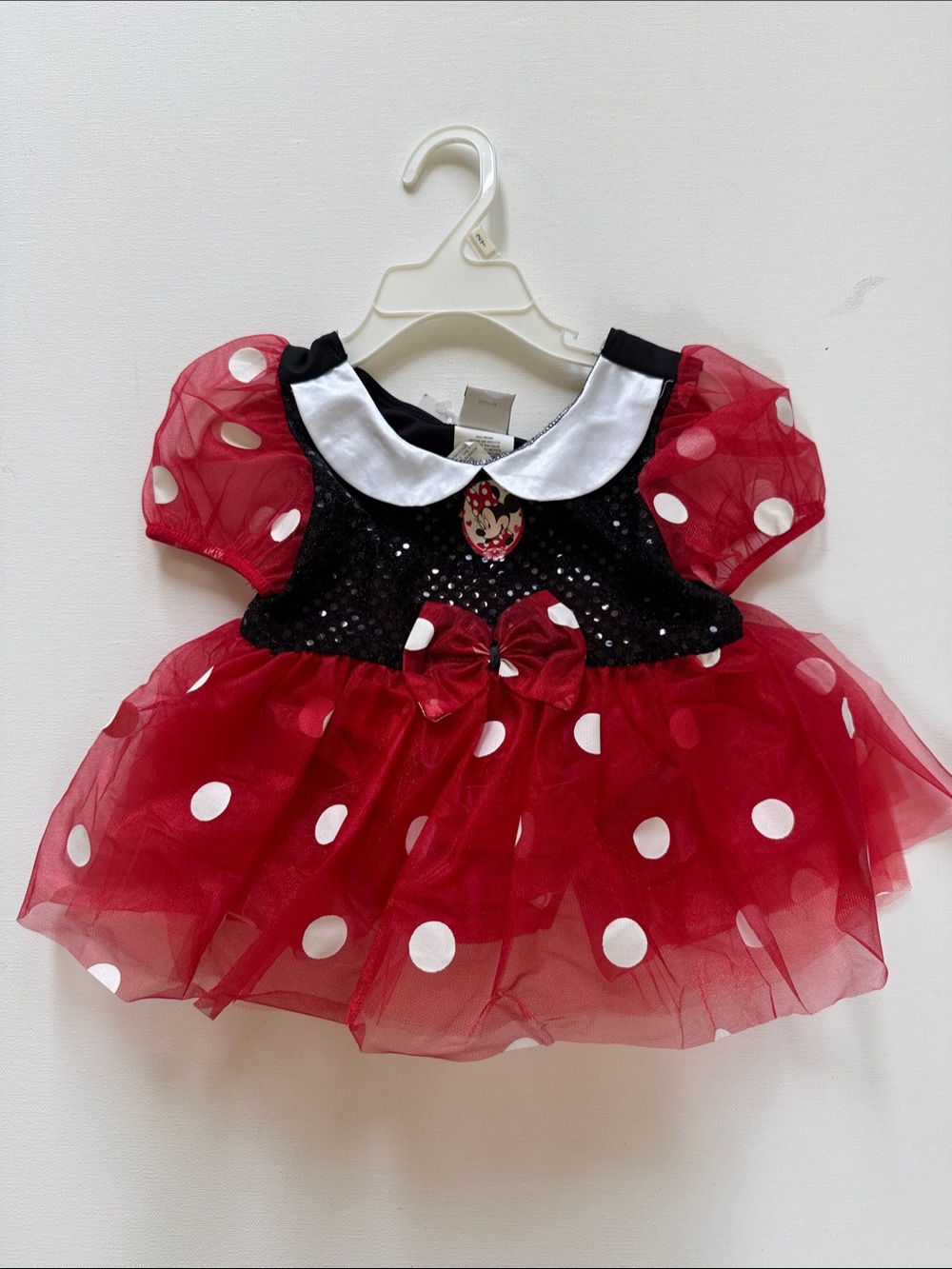 Disney vintage Red Polka Dot Minnie-Style Tulle Dress Costume for Kids